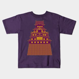 Purple Himeji Castle Kids T-Shirt